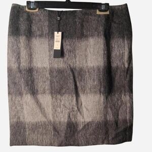 Womens Talbots gray and black plaid mini skirt wool blend  NWT